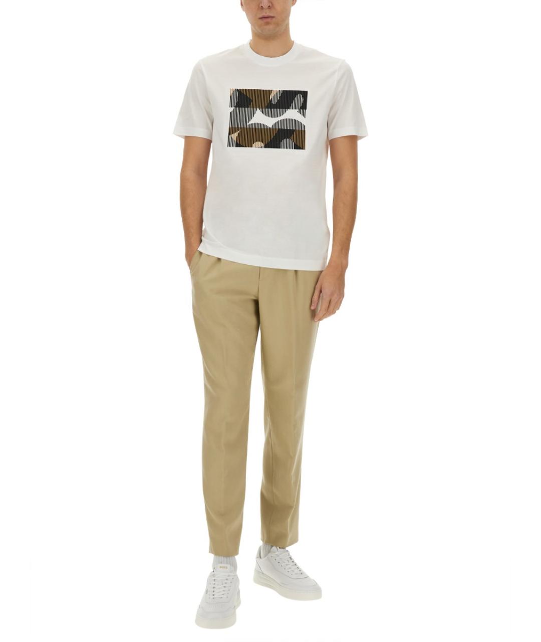 HUGO BOSS Бежевые хлопковые повседневные брюки, фото 2