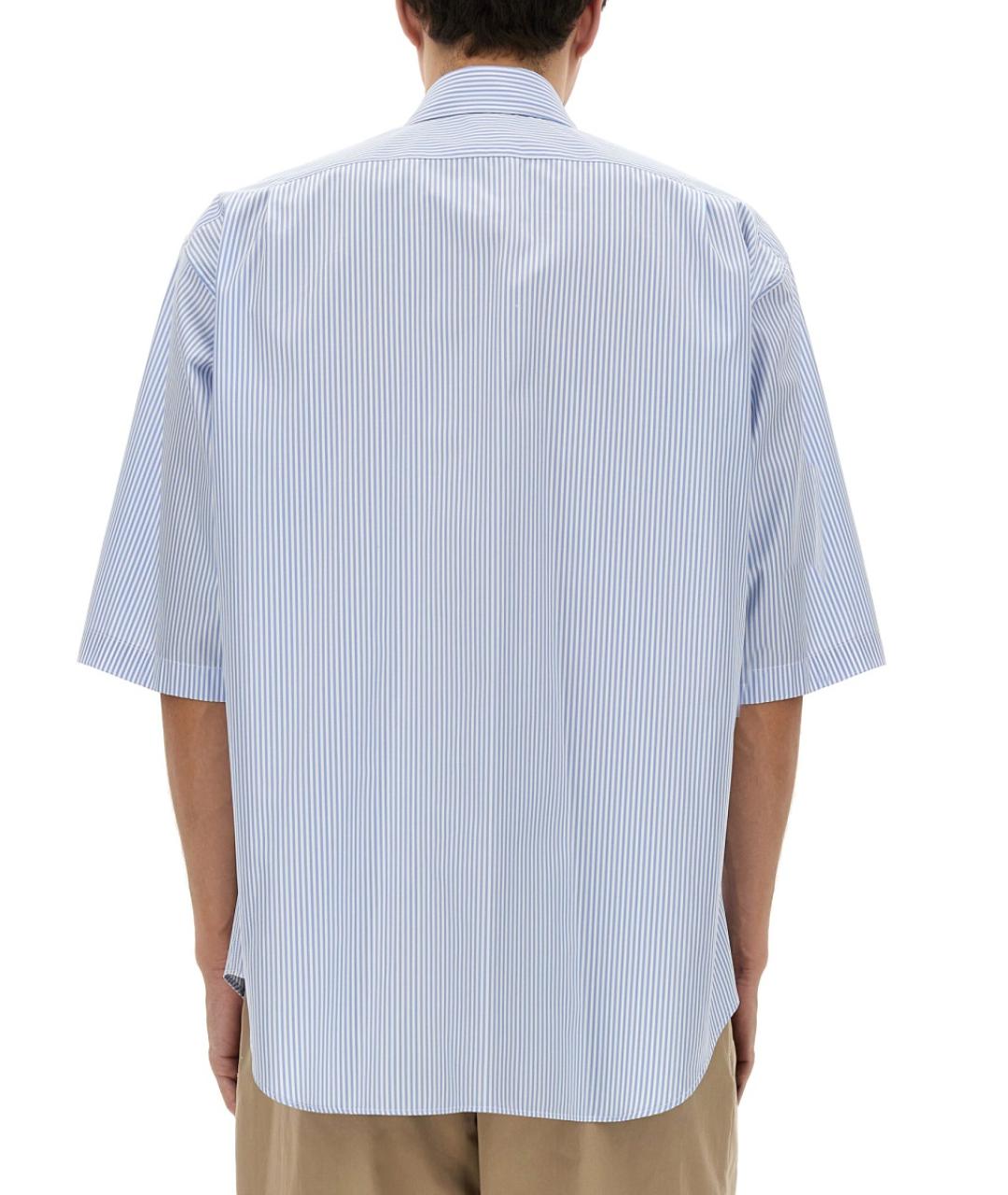 MOSCHINO Голубая хлопковая кэжуал рубашка, фото 3