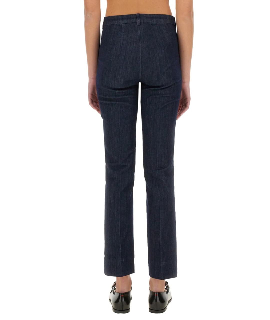 'S MAX MARA Синие хлопковые брюки узкие, фото 3