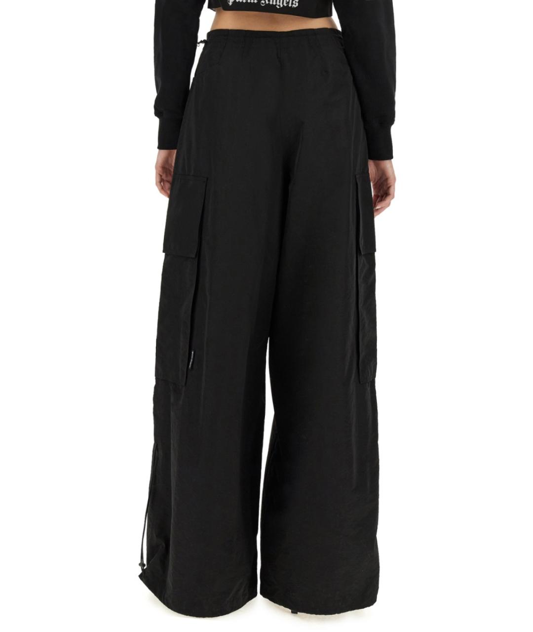 PALM ANGELS Черные полиэстеровые прямые брюки, фото 3