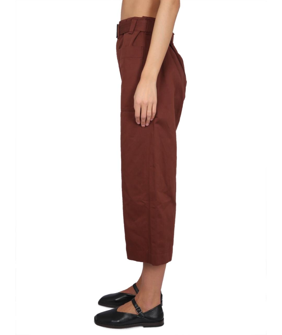 LEMAIRE Коричневые хлопковые прямые брюки, фото 3