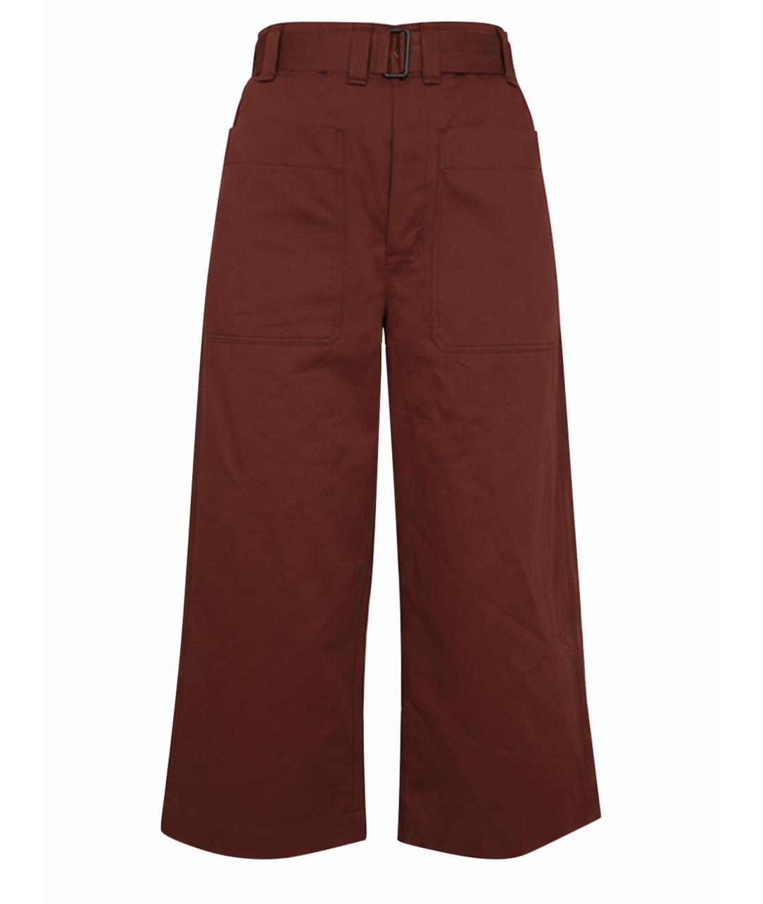 LEMAIRE Коричневые хлопковые прямые брюки, фото 1