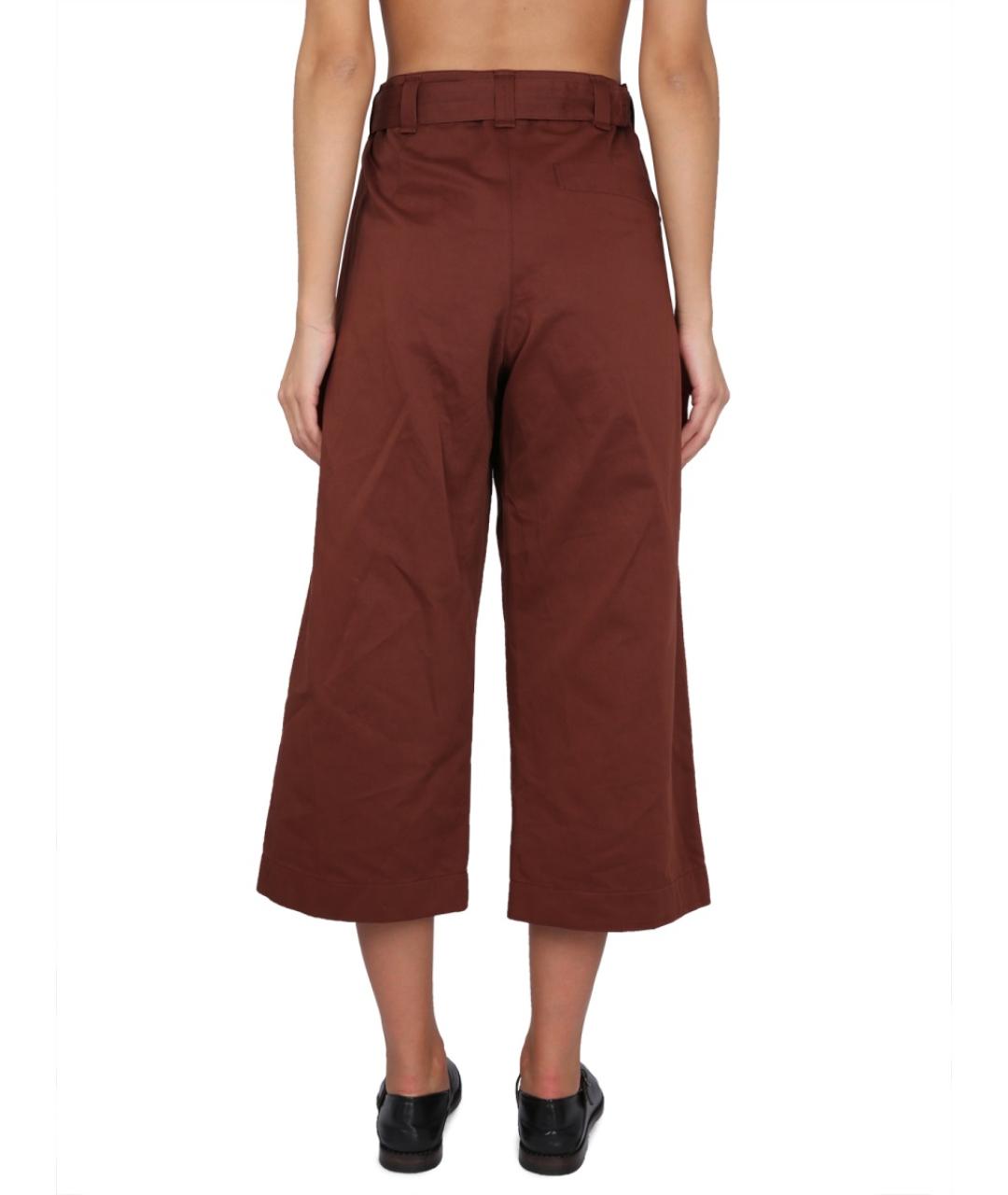LEMAIRE Коричневые хлопковые прямые брюки, фото 4