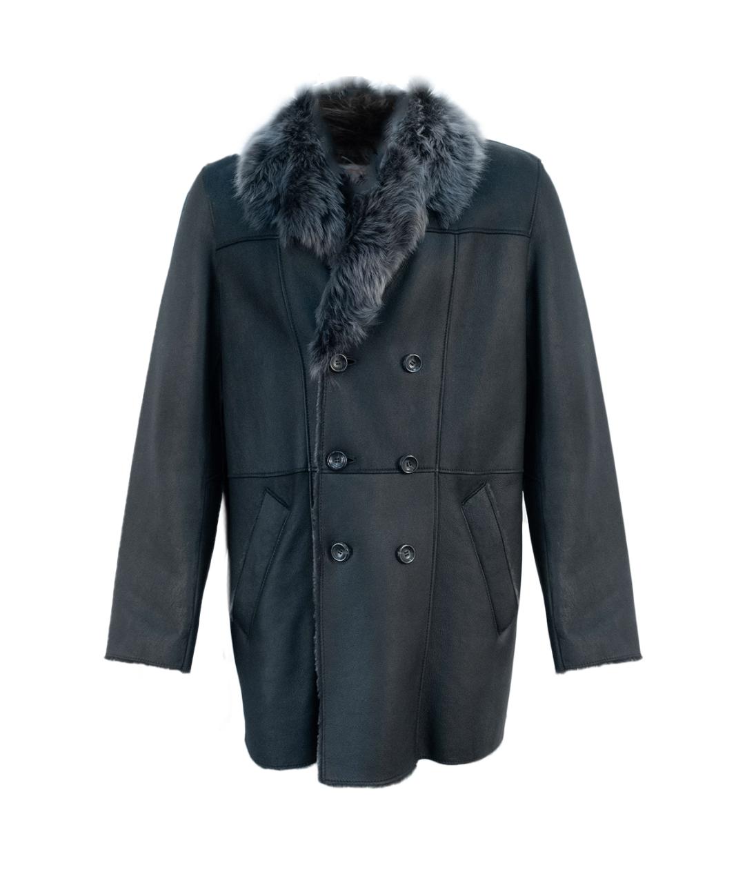 ARMANI COLLEZIONI Черная кожаная дубленка/шуба, фото 6