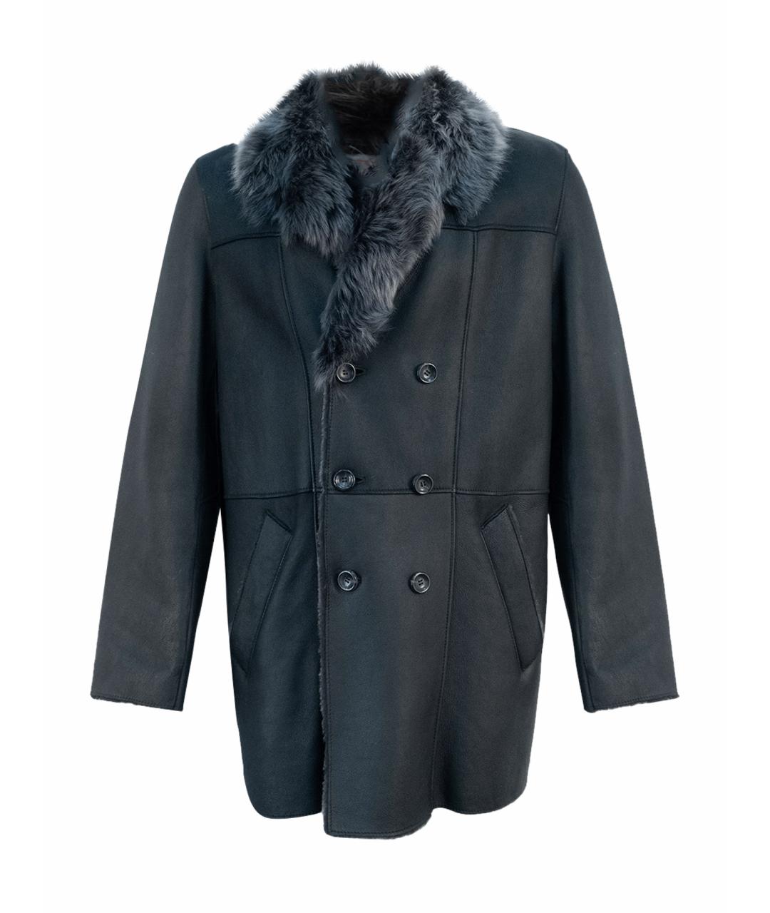 ARMANI COLLEZIONI Черная кожаная дубленка/шуба, фото 1