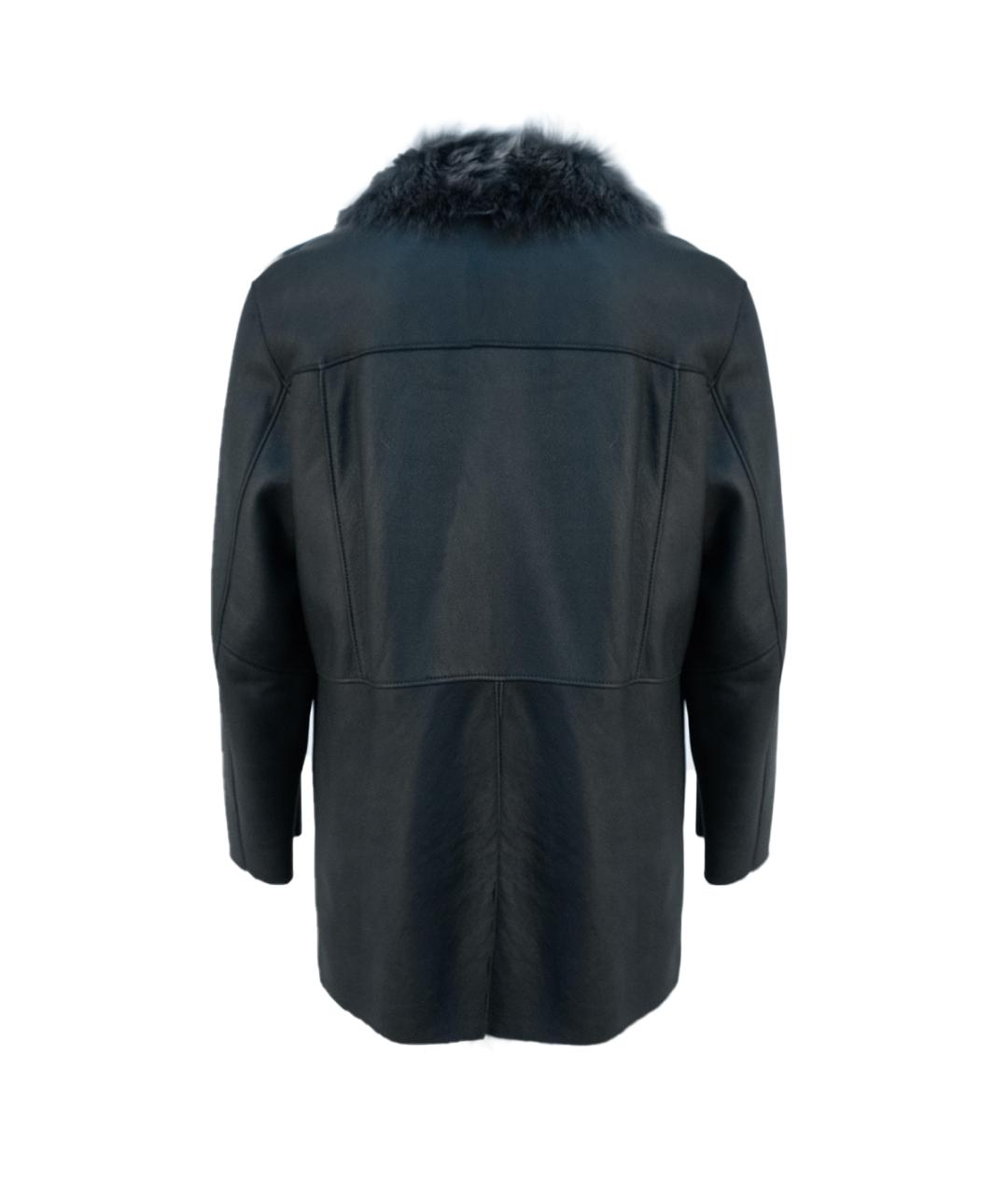 ARMANI COLLEZIONI Черная кожаная дубленка/шуба, фото 2