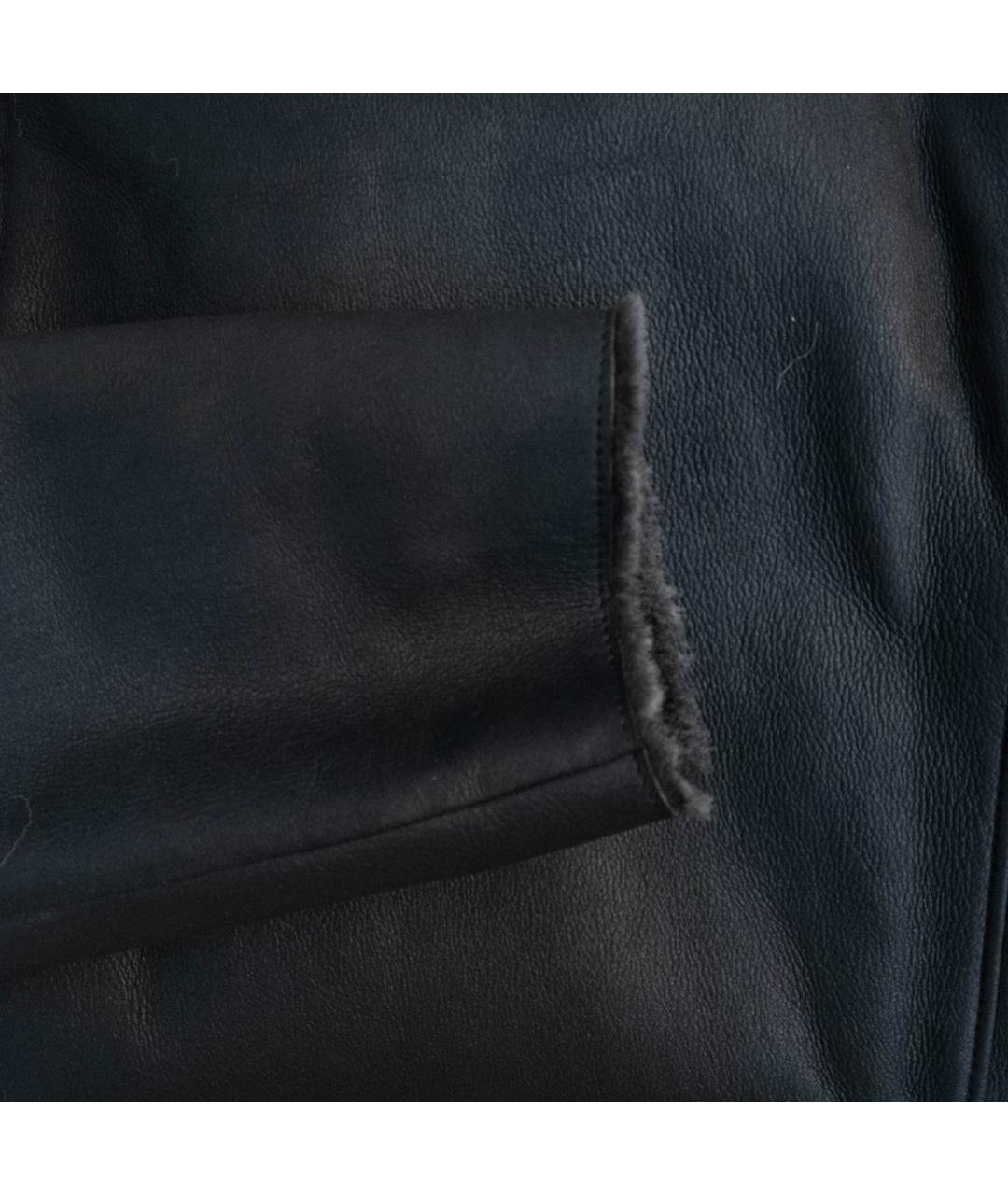 ARMANI COLLEZIONI Черная кожаная дубленка/шуба, фото 5