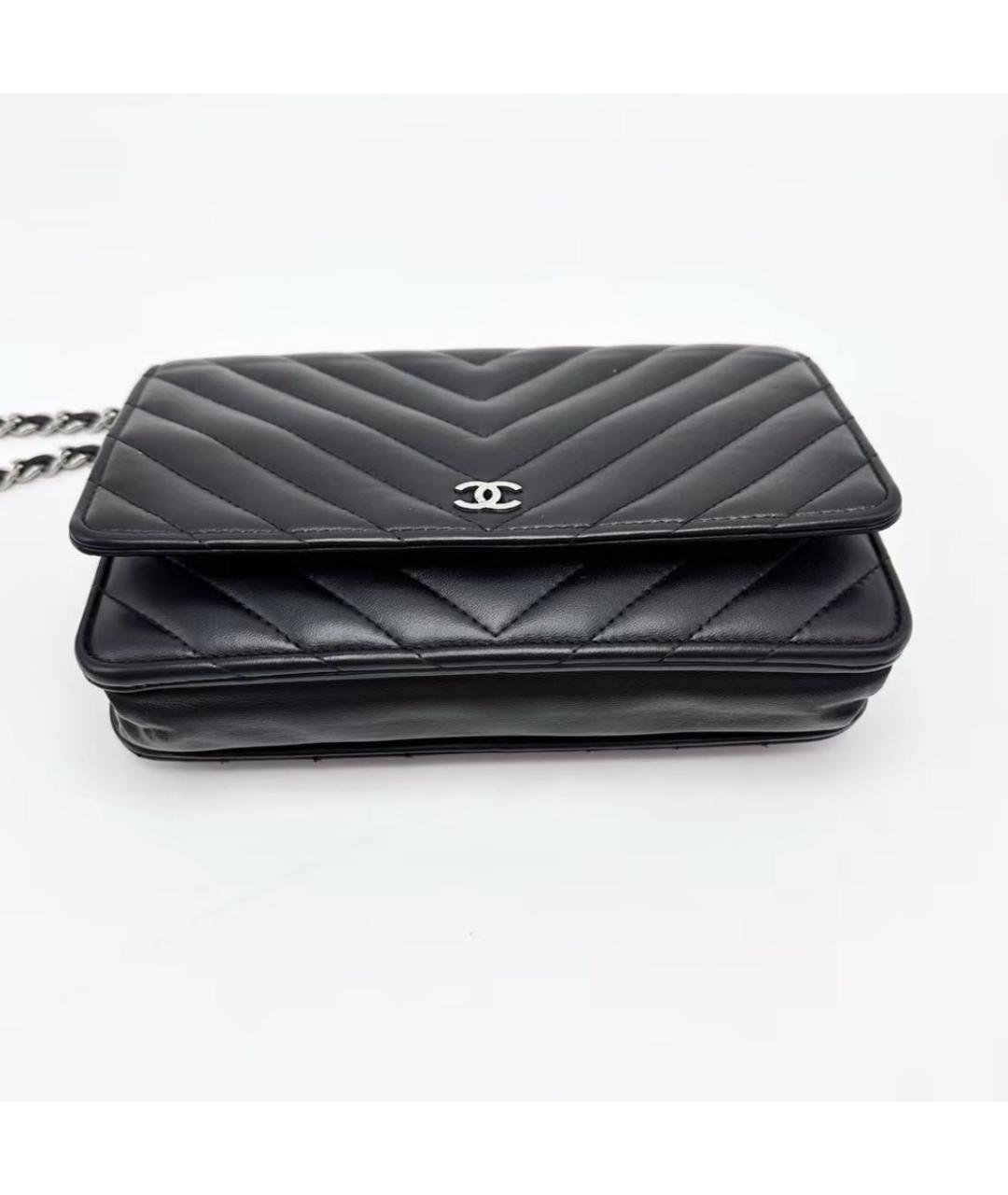 CHANEL Черная кожаная сумка через плечо, фото 4