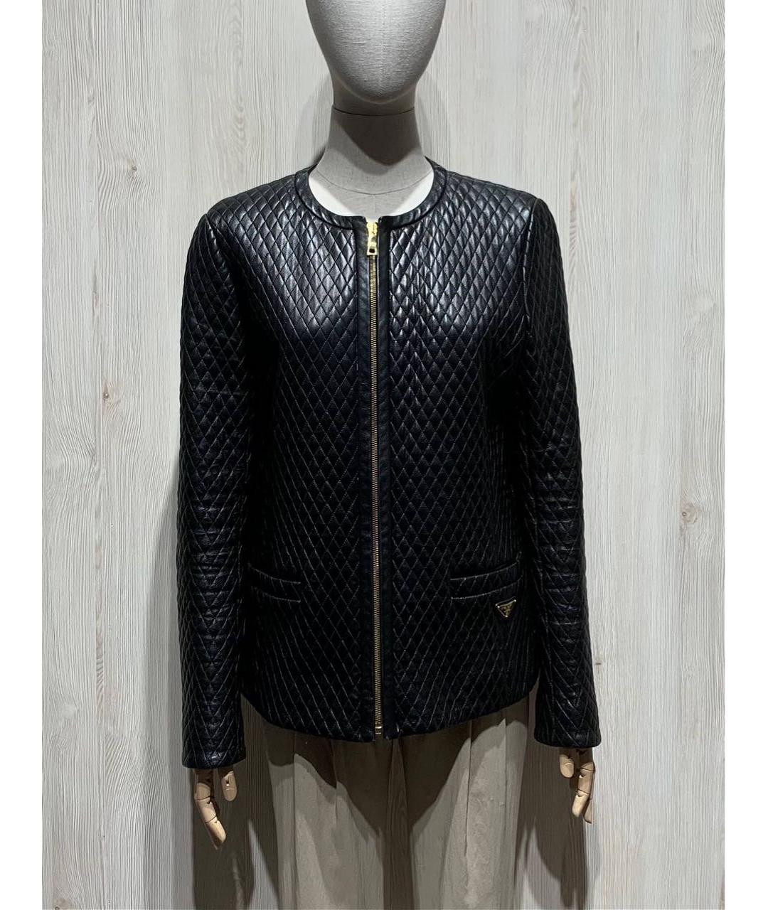 PRADA Черная кожаная куртка, фото 6