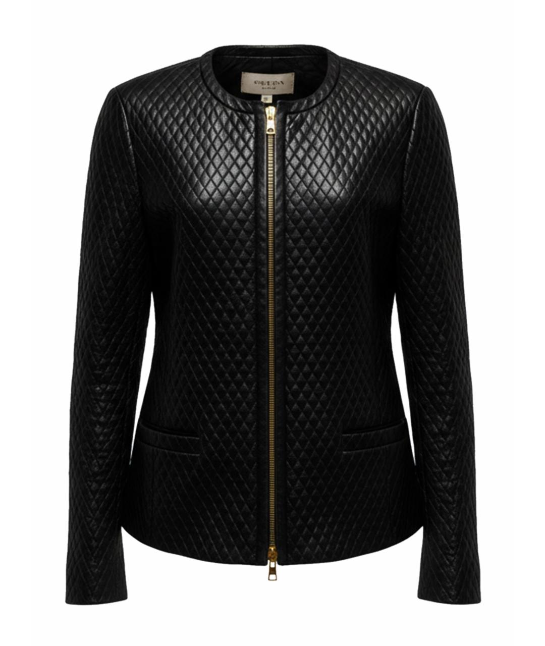 PRADA Черная кожаная куртка, фото 1