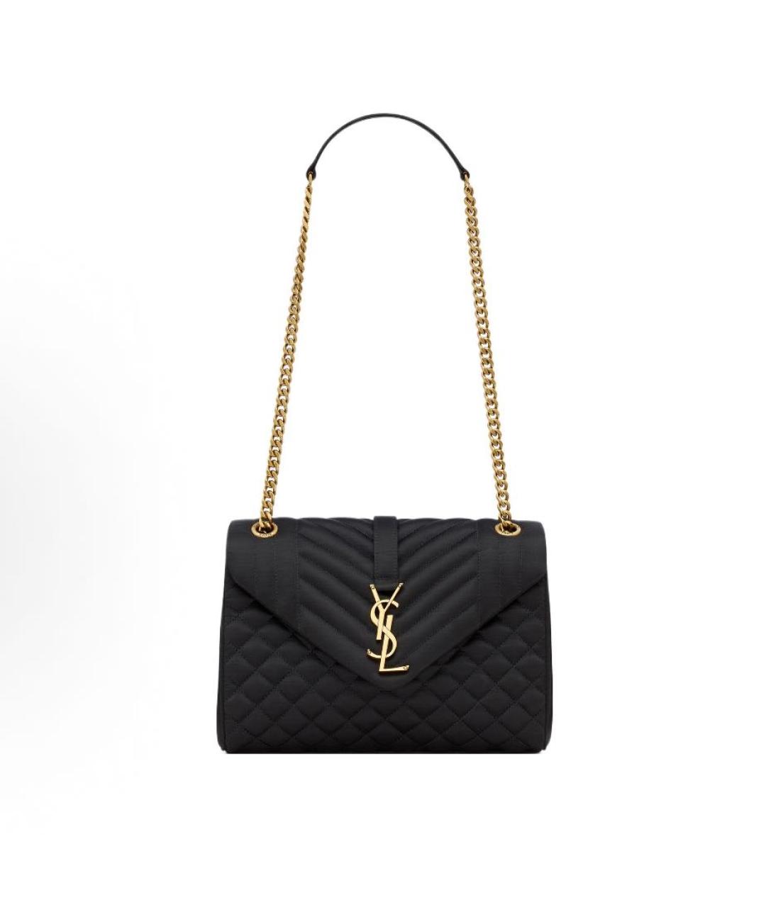 SAINT LAURENT Черная кожаная сумка через плечо, фото 4
