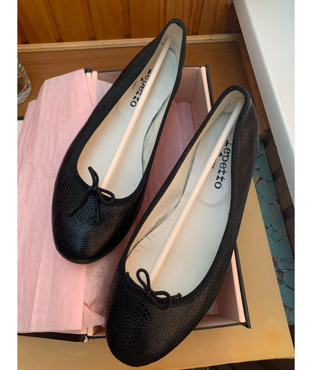 REPETTO Черные кожаные балетки, фото 7