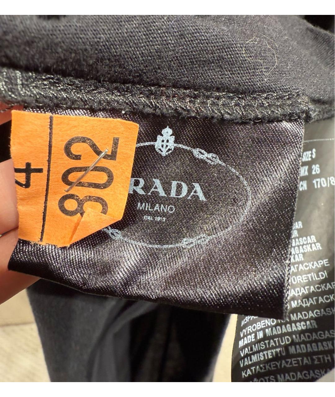 PRADA Черная хлопковая футболка, фото 5