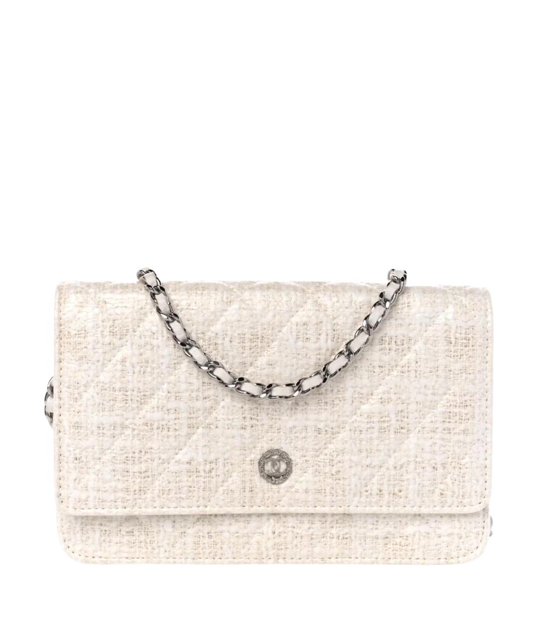 CHANEL Бежевая твидовая сумка через плечо, фото 1