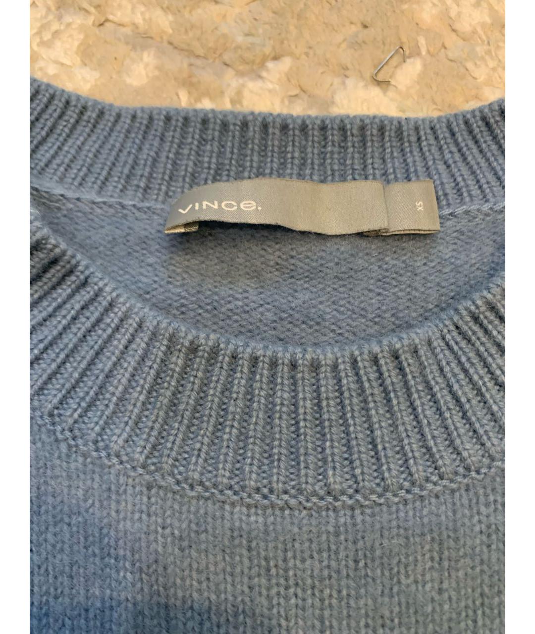 VINCE Голубой кашемировый джемпер / свитер, фото 2