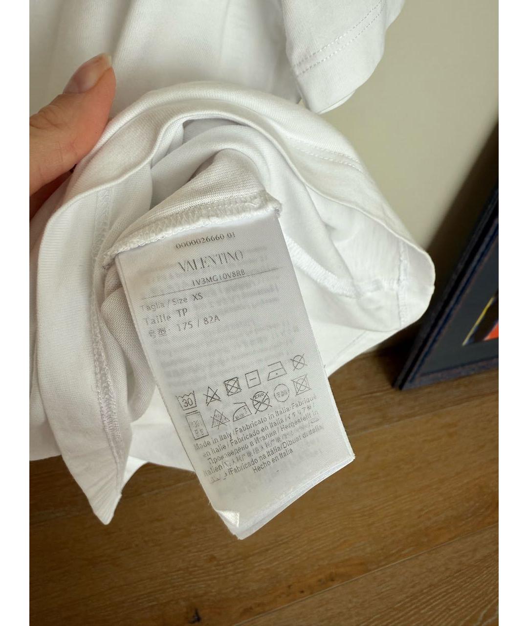 VALENTINO Белая хлопковая футболка, фото 5