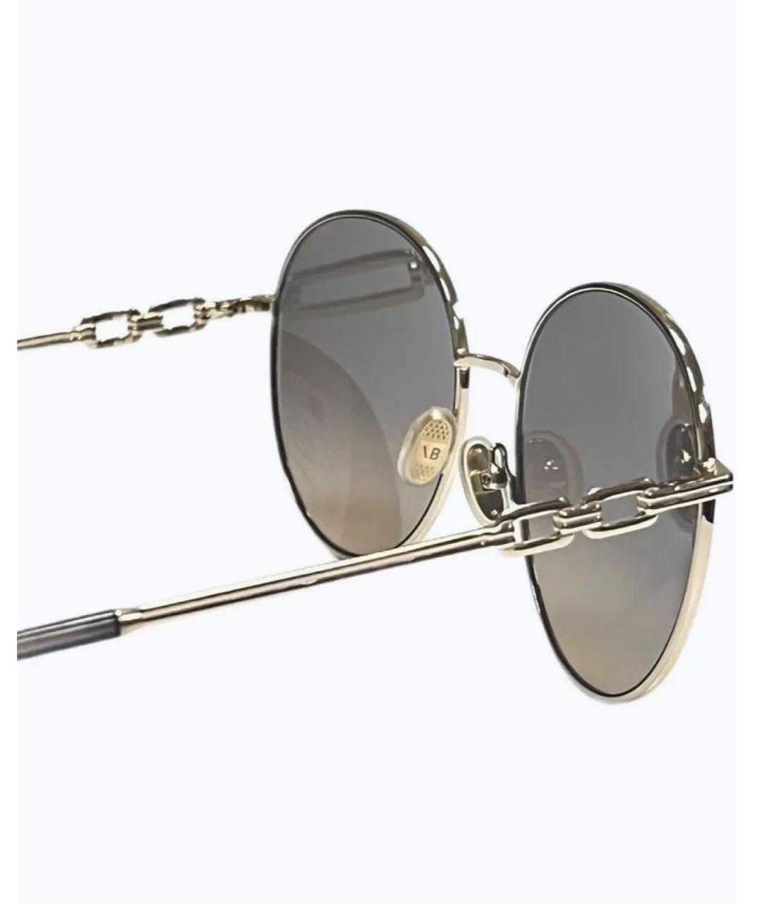 VICTORIA BECKHAM Золотые металлические солнцезащитные очки, фото 3