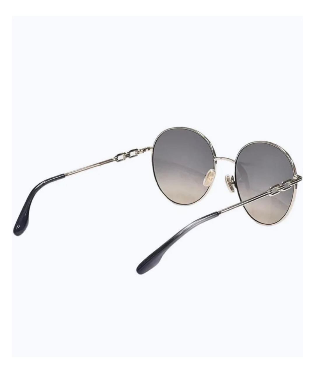 VICTORIA BECKHAM Золотые металлические солнцезащитные очки, фото 6