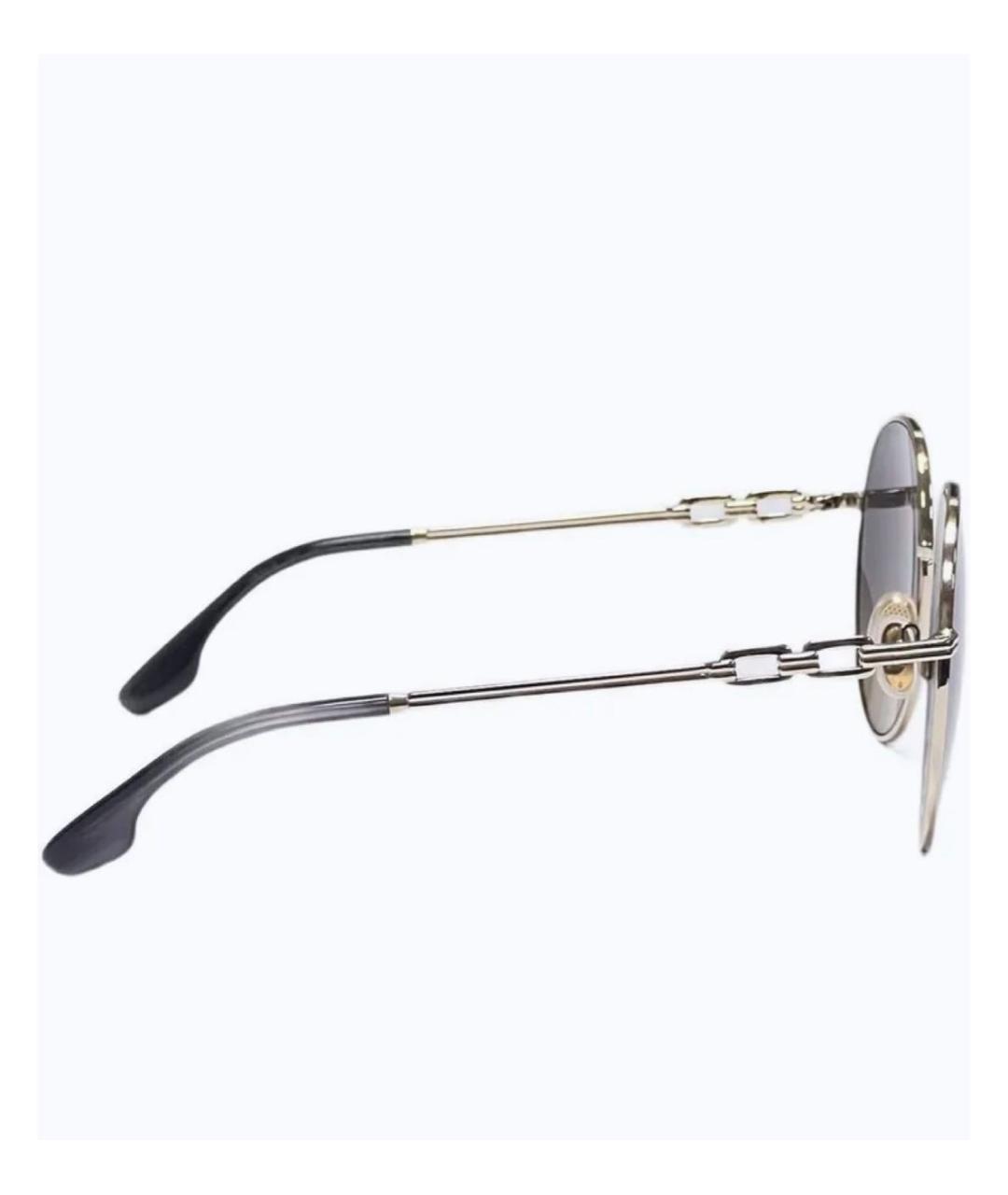 VICTORIA BECKHAM Золотые металлические солнцезащитные очки, фото 5