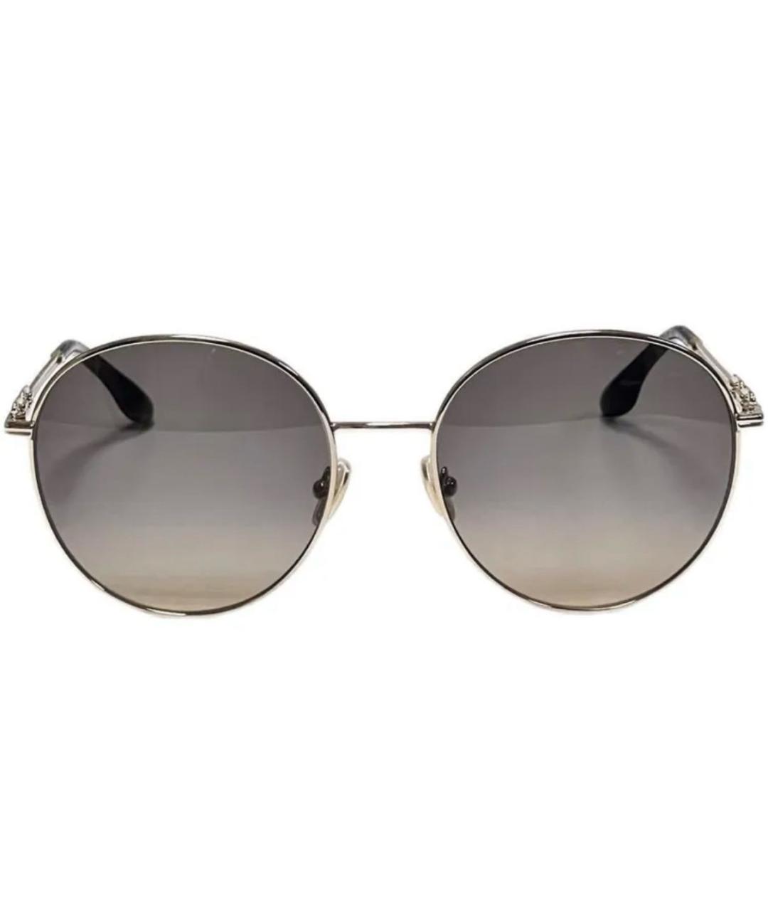 VICTORIA BECKHAM Золотые металлические солнцезащитные очки, фото 2