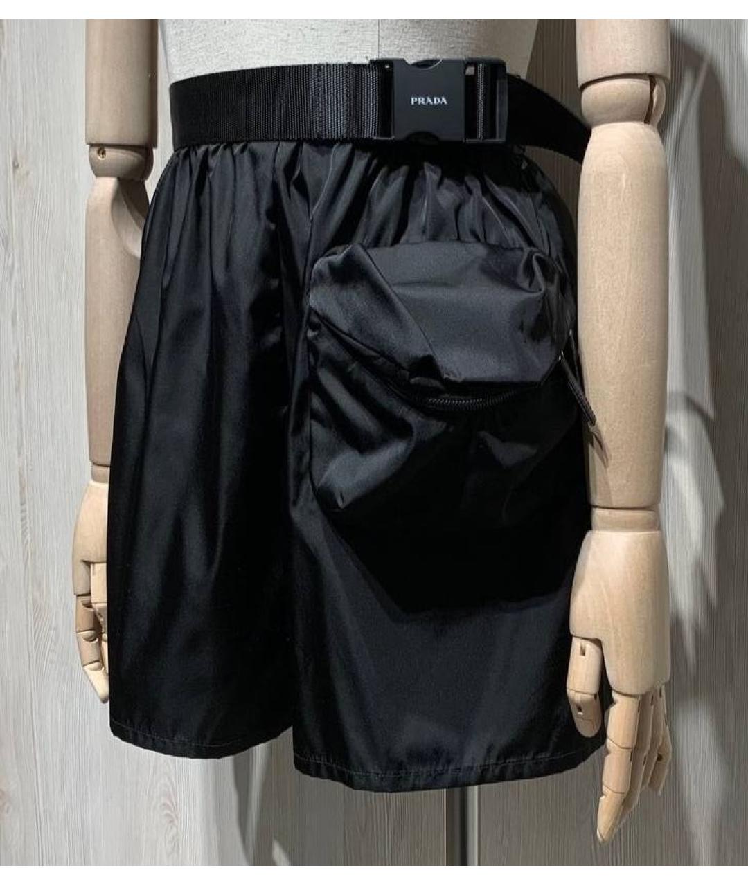 PRADA Черные полиамидовые шорты, фото 3