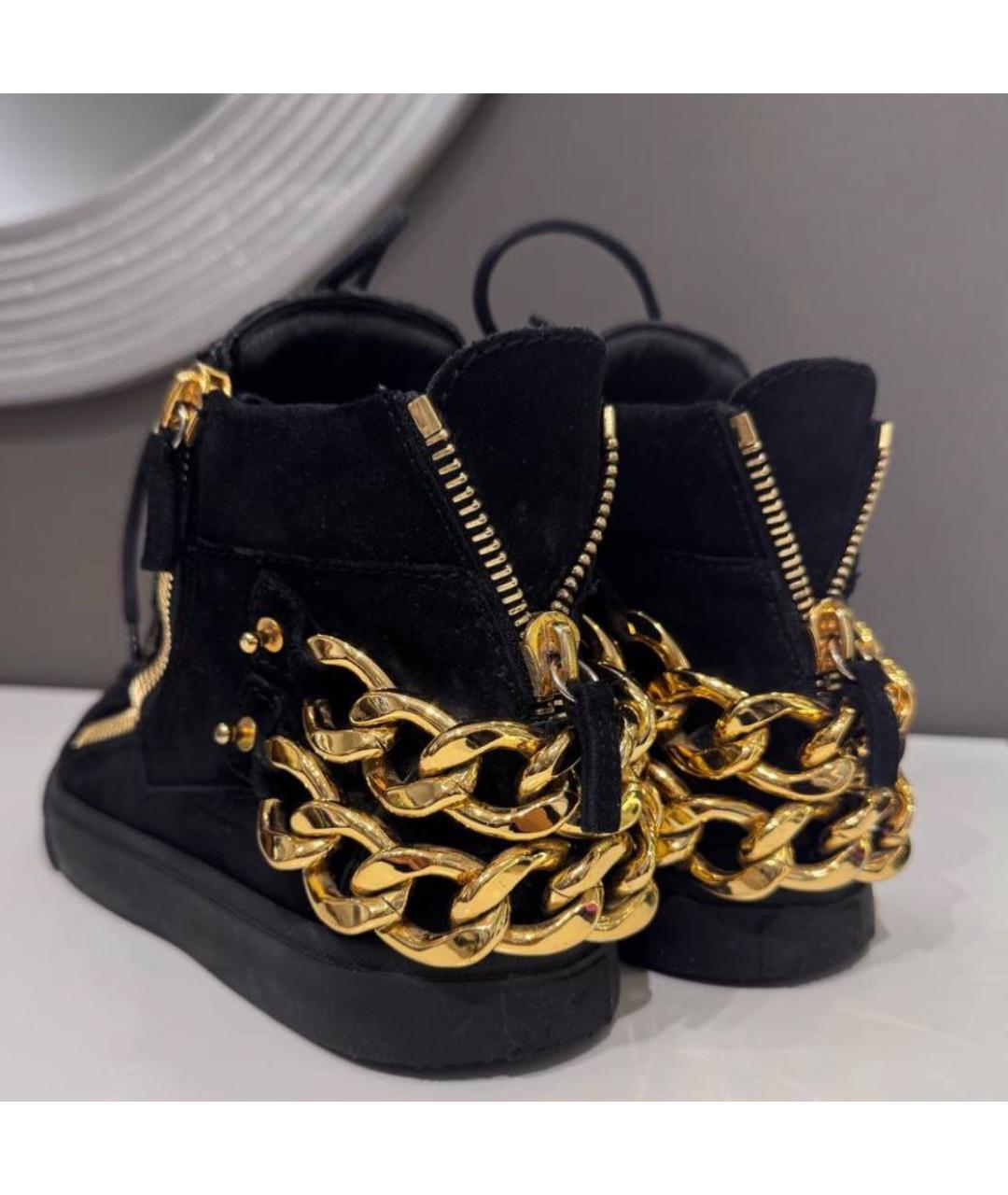 GIUSEPPE ZANOTTI DESIGN Черные замшевые ботинки, фото 4