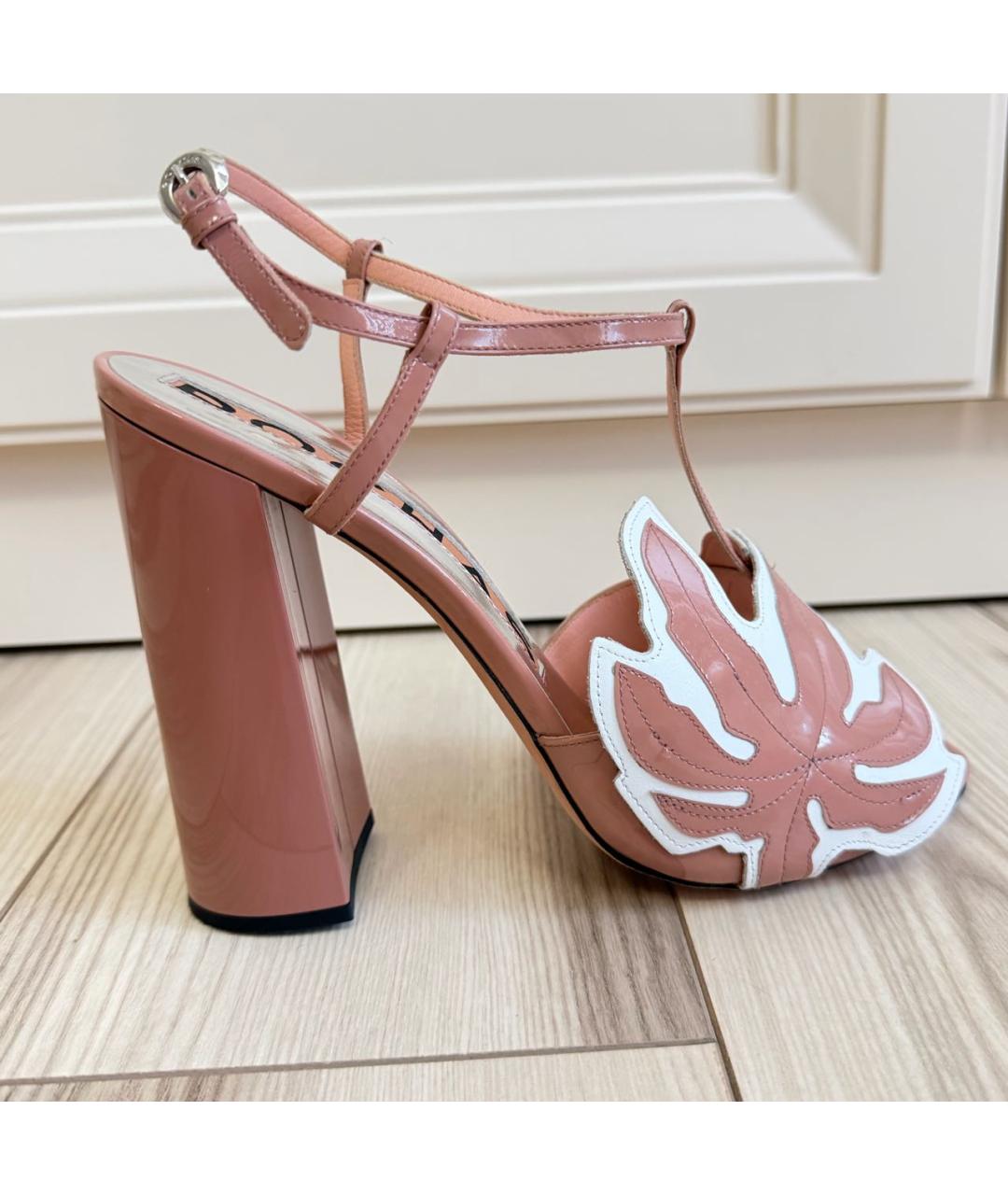 ROCHAS Розовые босоножки из лакированной кожи, фото 9