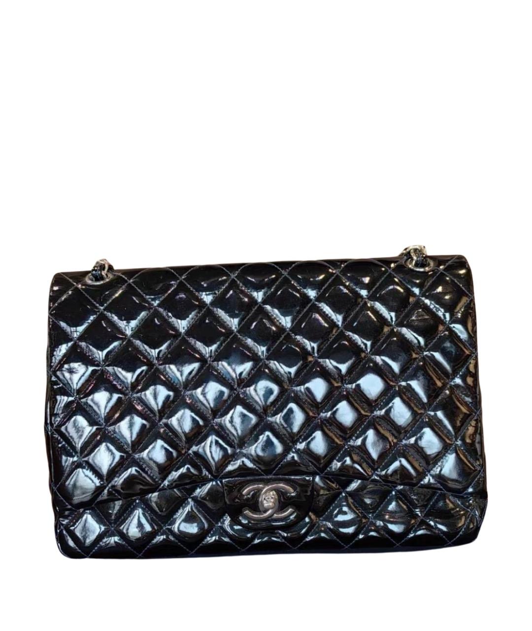 CHANEL Черная сумка через плечо из лакированной кожи, фото 1