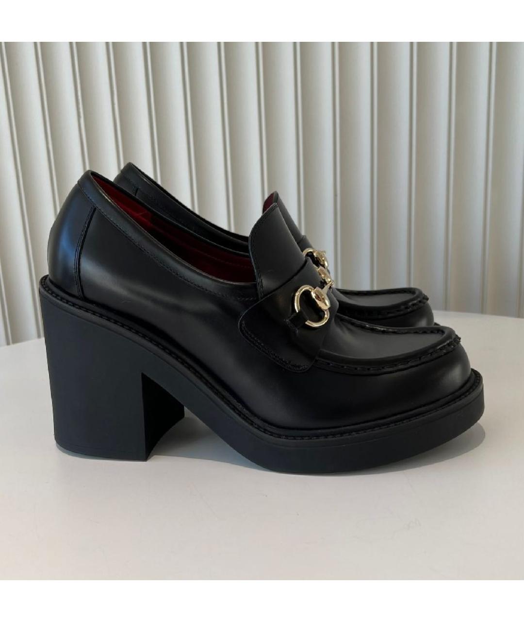 GUCCI Черные кожаные туфли, фото 9