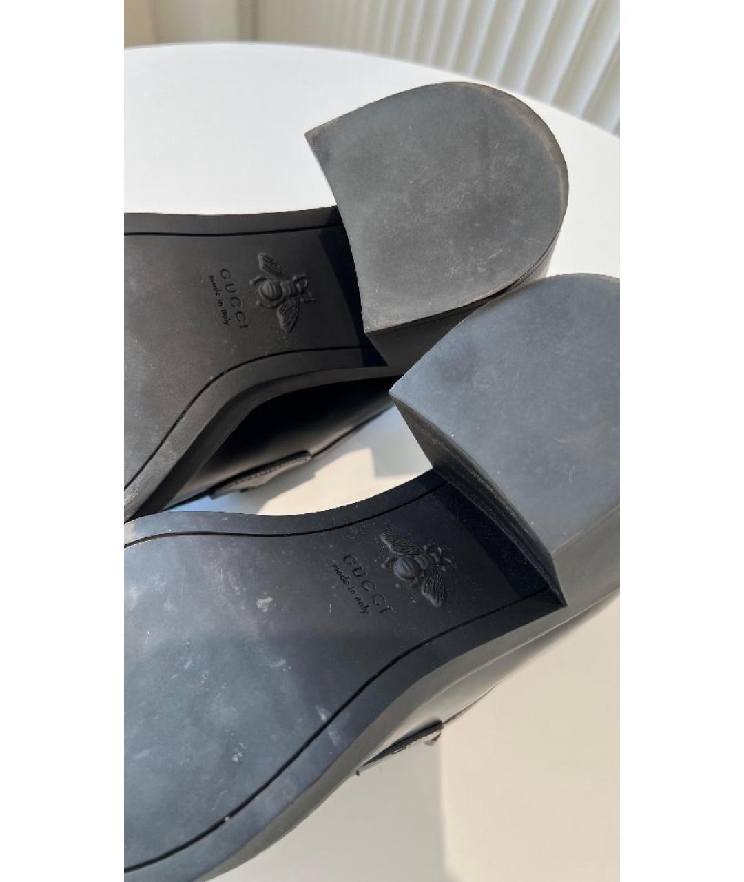 GUCCI Черные кожаные туфли, фото 6
