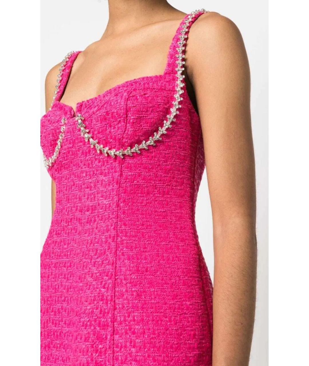 SELF-PORTRAIT Розовое твидовое коктейльное платье, фото 2