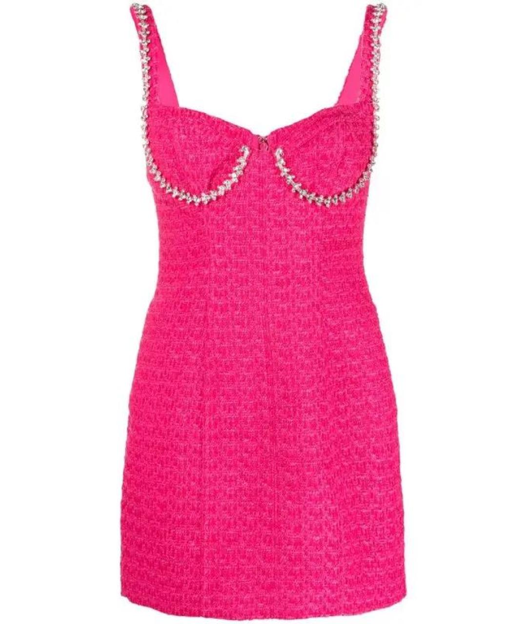 SELF-PORTRAIT Розовое твидовое коктейльное платье, фото 1