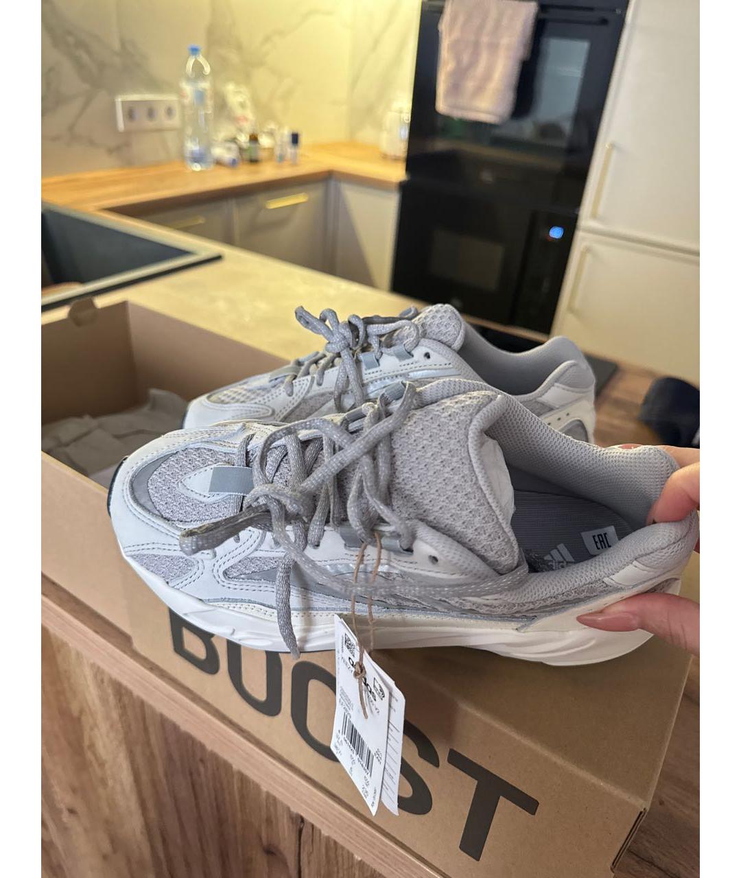 ADIDAS YEEZY Серые текстильные кроссовки, фото 7