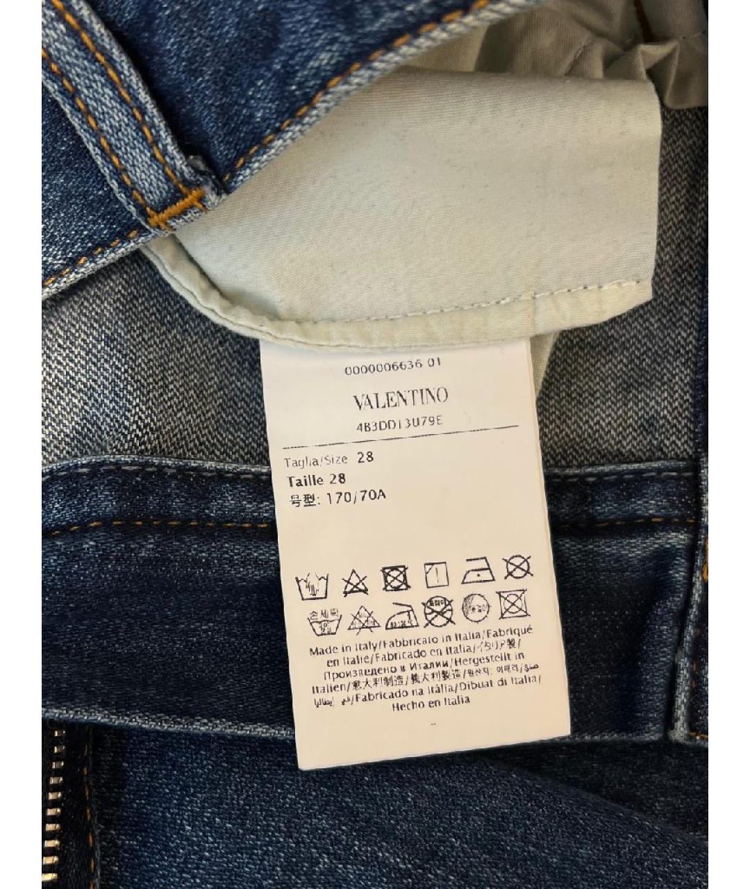 VALENTINO Темно-синие хлопковые джинсы клеш, фото 5