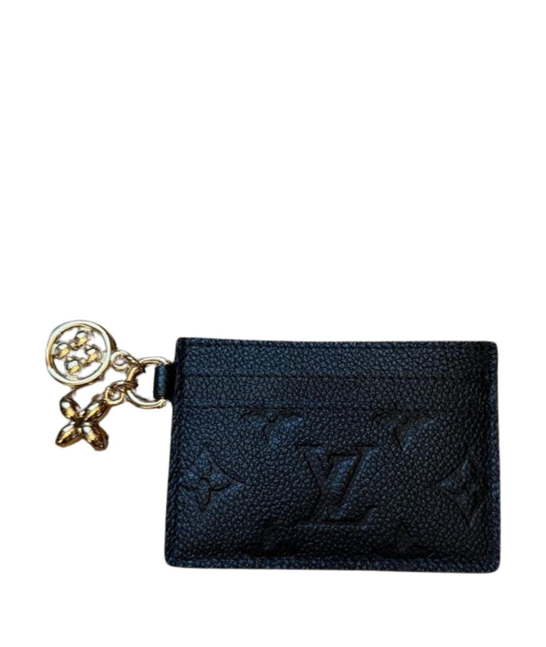 LOUIS VUITTON Черный кожаный кардхолдер, фото 1