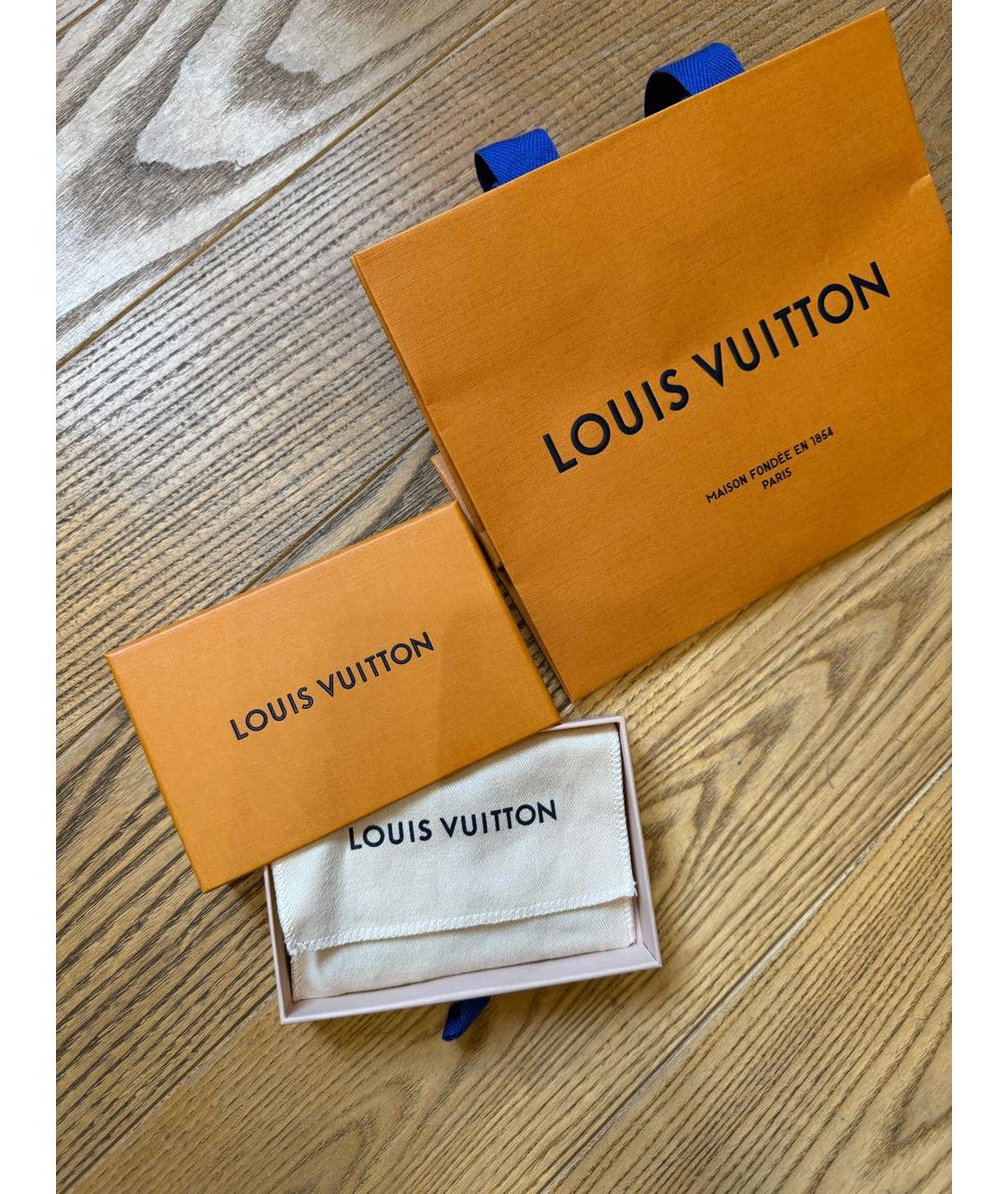 LOUIS VUITTON Черный кожаный кардхолдер, фото 2