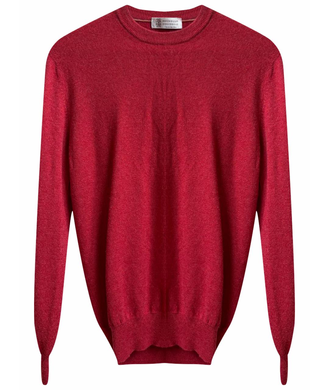 BRUNELLO CUCINELLI Красный кашемировый джемпер / свитер, фото 1