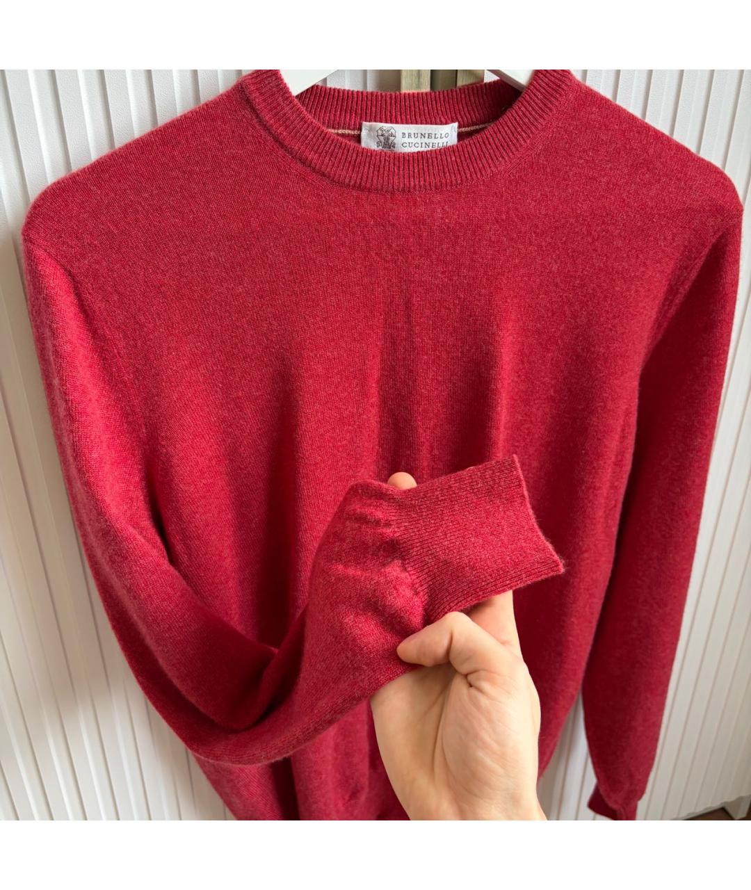 BRUNELLO CUCINELLI Красный кашемировый джемпер / свитер, фото 5