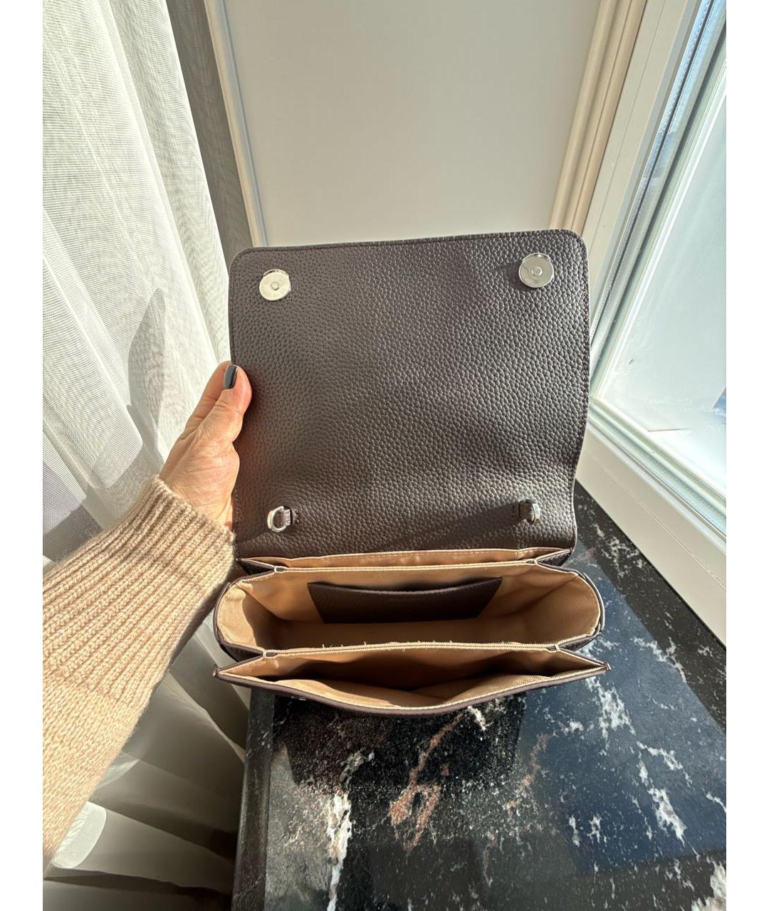 12 STOREEZ Коричневая кожаная сумка через плечо, фото 4