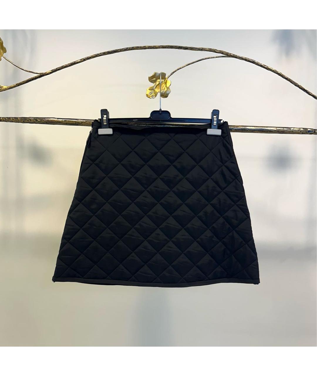 JIL SANDER Черная вискозная юбка мини, фото 2