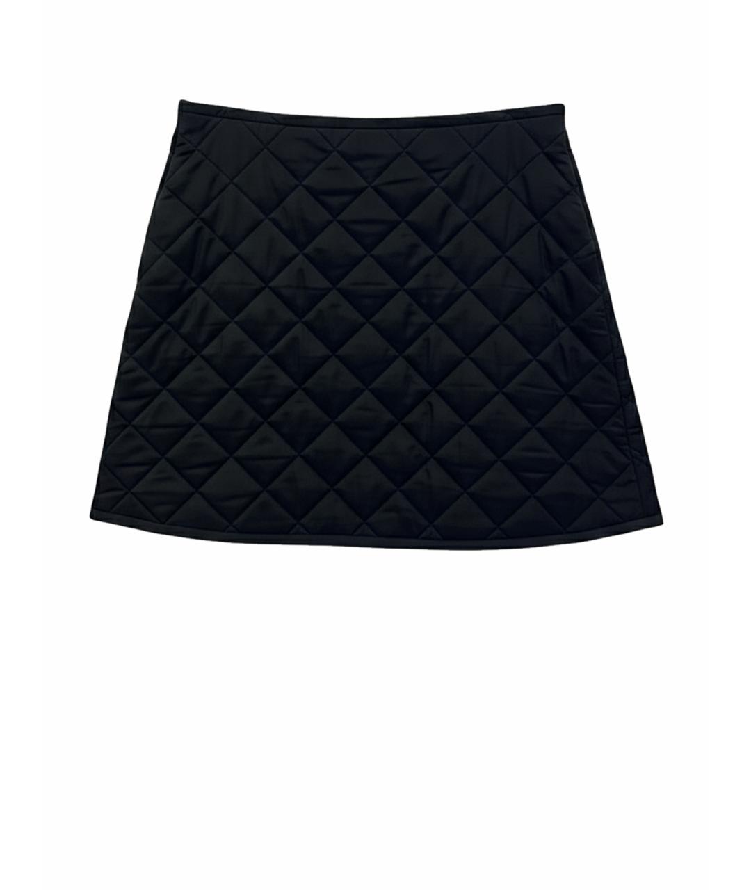 JIL SANDER Черная вискозная юбка мини, фото 1