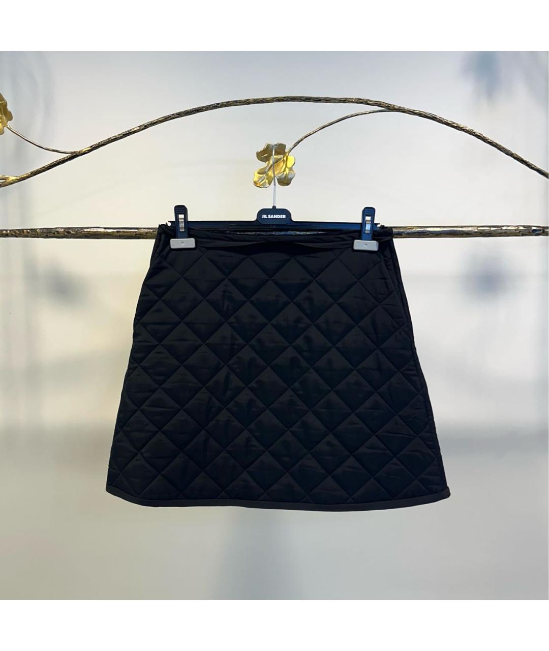 JIL SANDER Черная вискозная юбка мини, фото 7