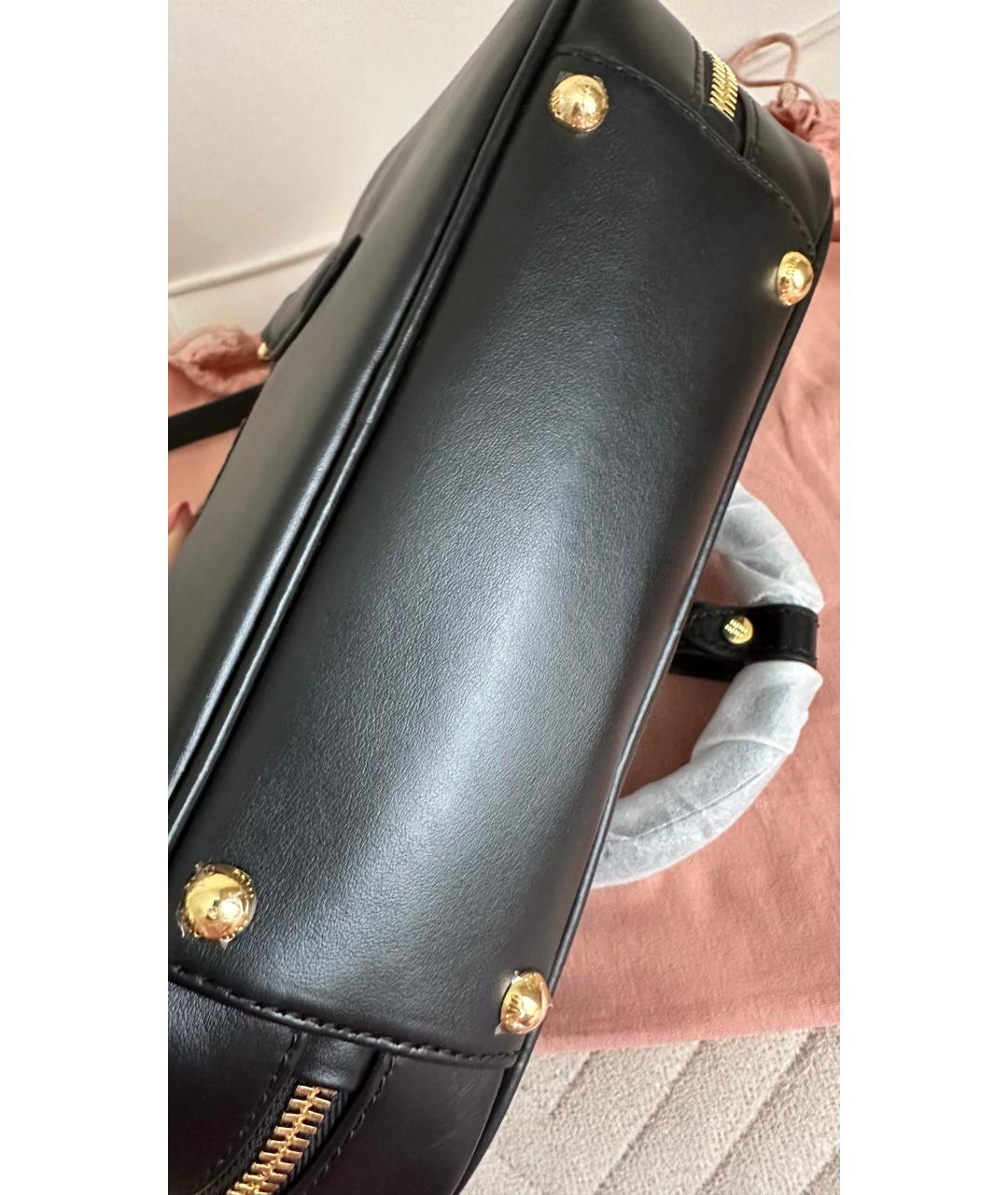 MIU MIU Черная кожаная сумка с короткими ручками, фото 2