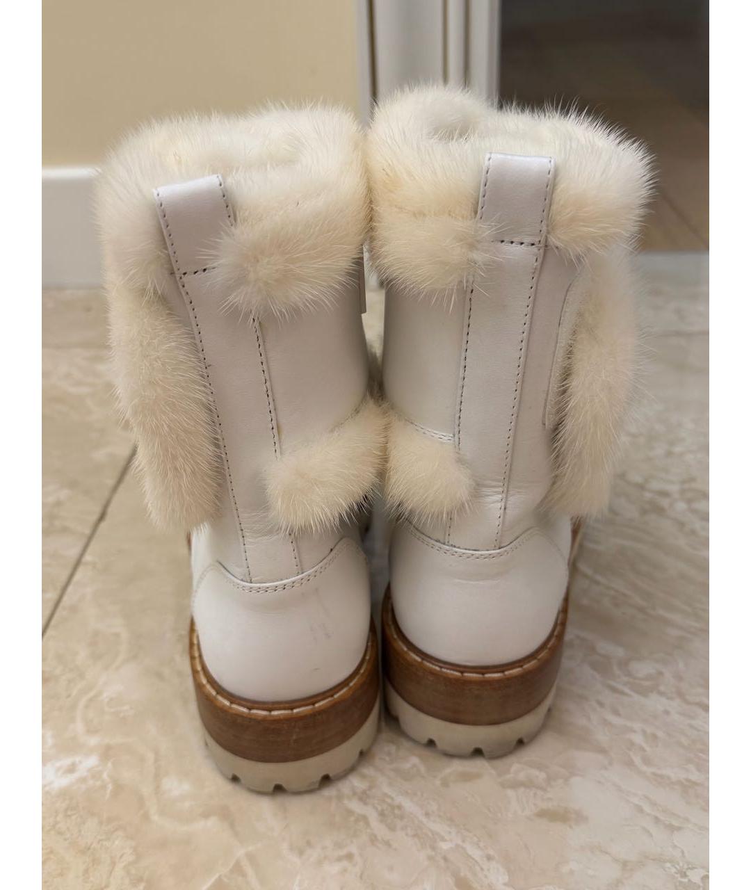 PHILIPP PLEIN Белые кожаные ботинки, фото 4