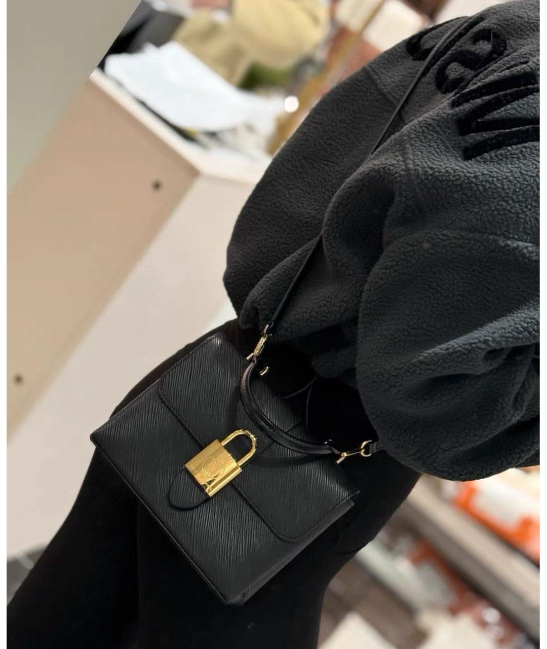 LOUIS VUITTON Черная кожаная сумка через плечо, фото 5