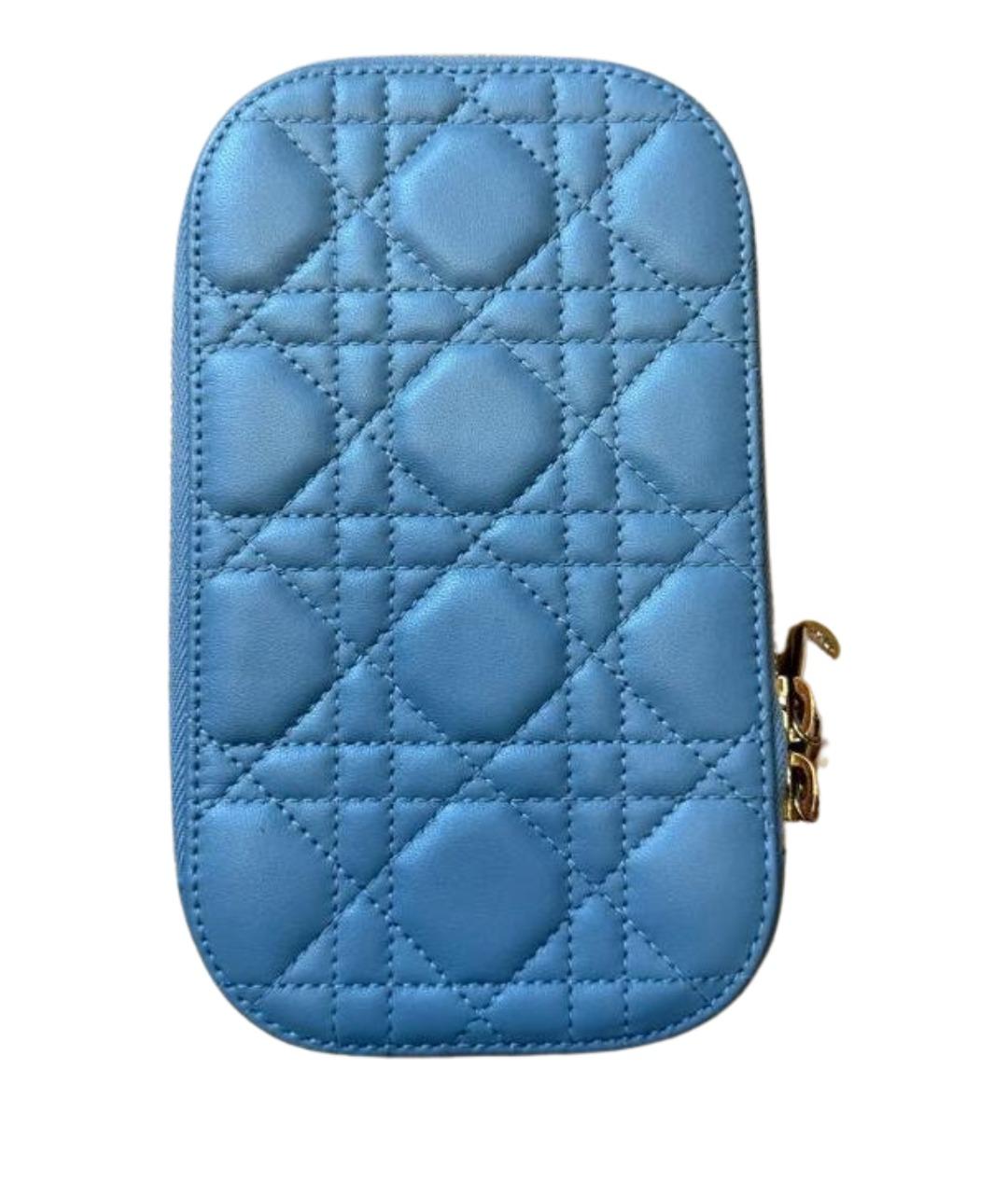 CHRISTIAN DIOR Синий кожаный кошелек, фото 1