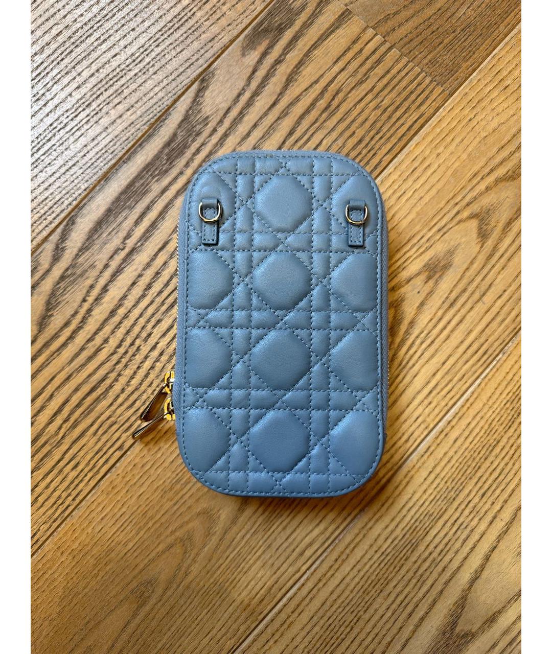 CHRISTIAN DIOR Синий кожаный кошелек, фото 2