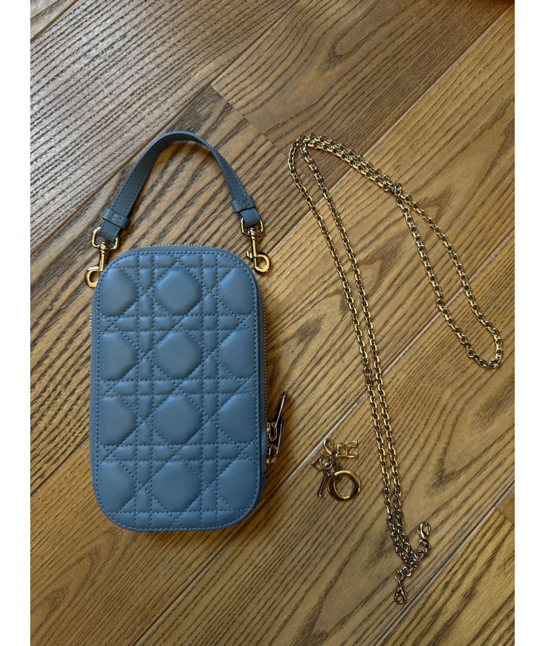 CHRISTIAN DIOR Синий кожаный кошелек, фото 3