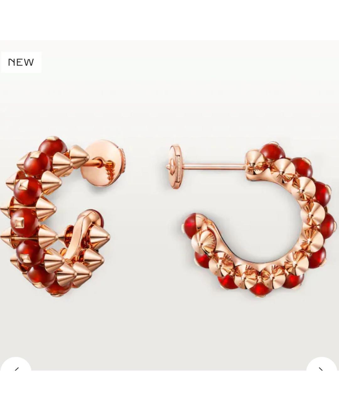 CARTIER Красные серьги из розового золота, фото 2