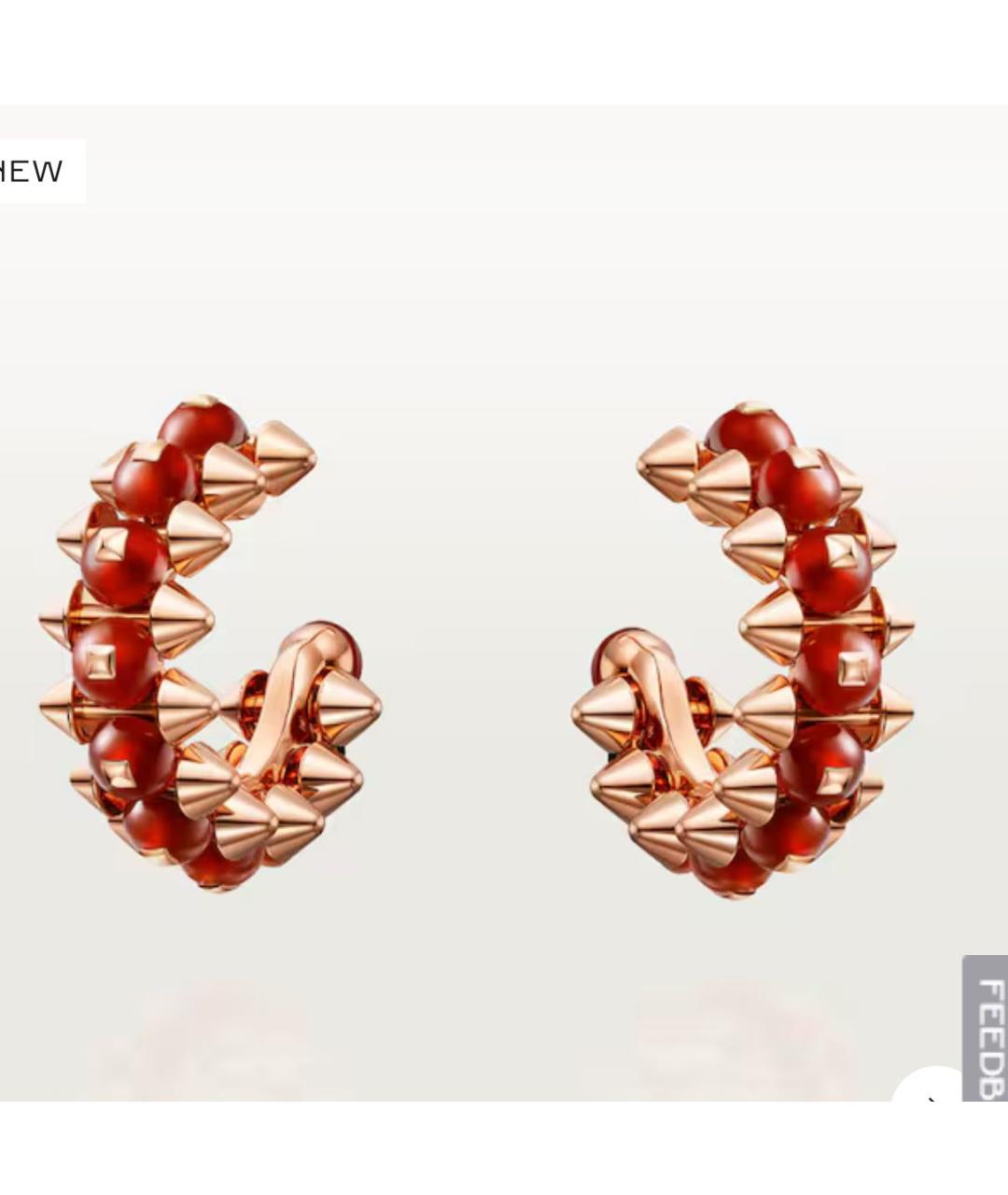 CARTIER Красные серьги из розового золота, фото 5